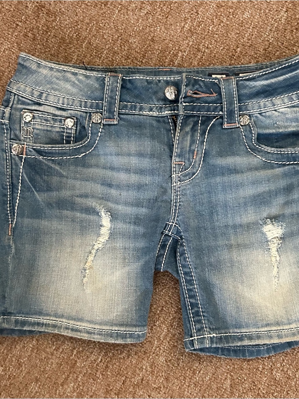 Miss me size 26 Women’s Distressed Denim Shorts - Blue